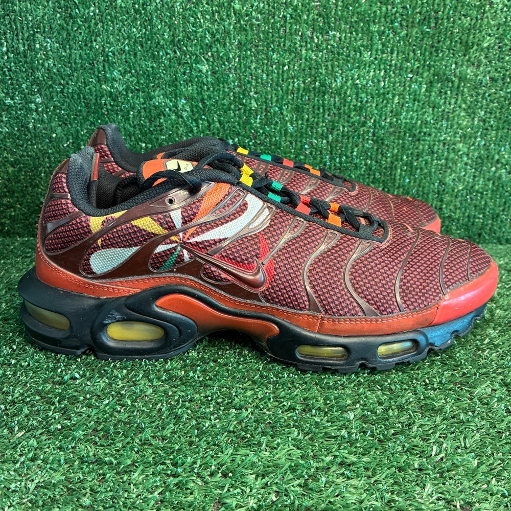 Nike Air Max Plus Sunburst Pack Mesh Athletic Sneakers Habanero Red Mens Sz 10.5